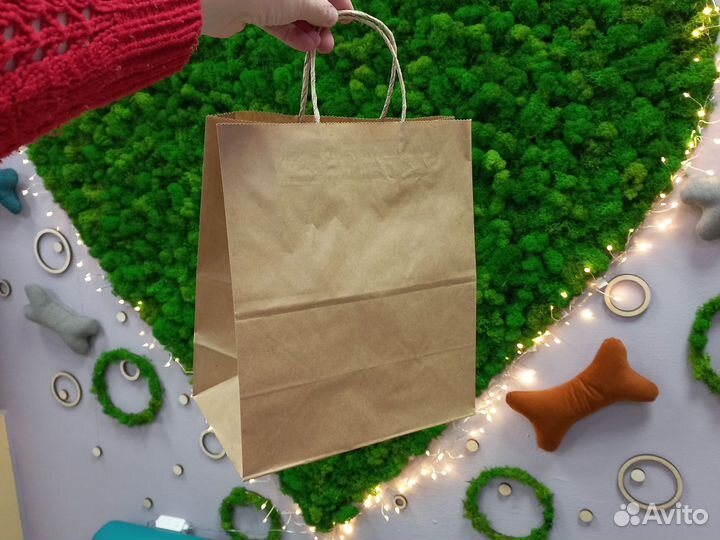 Крафтовый пакет бумажный пакет 28*24*14 плотный