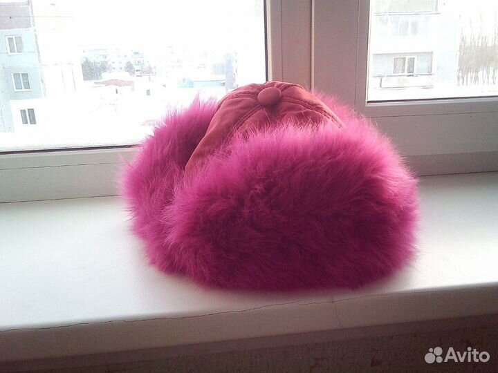 Зимняя шапка розовая