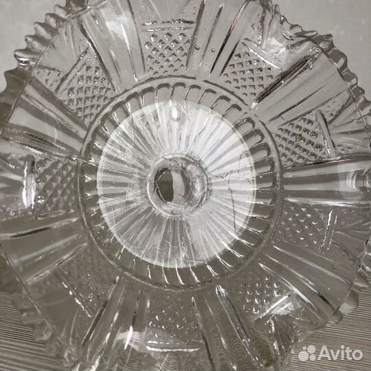 Редкая Ажурная ваза Мальцов. Конфетница. Стекло