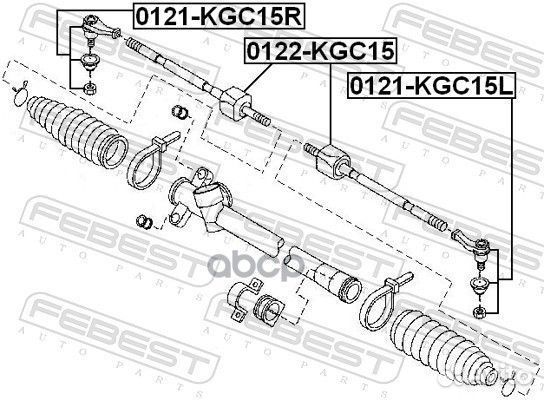 Наконечник рулевой левый 0121KGC15L Febest