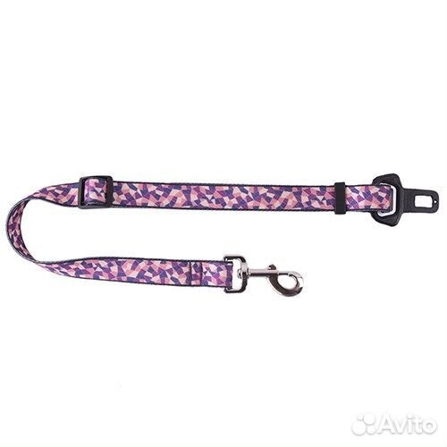 Автоповодок 25мм,60-85см стропа JOY пурпурная плитка для собак