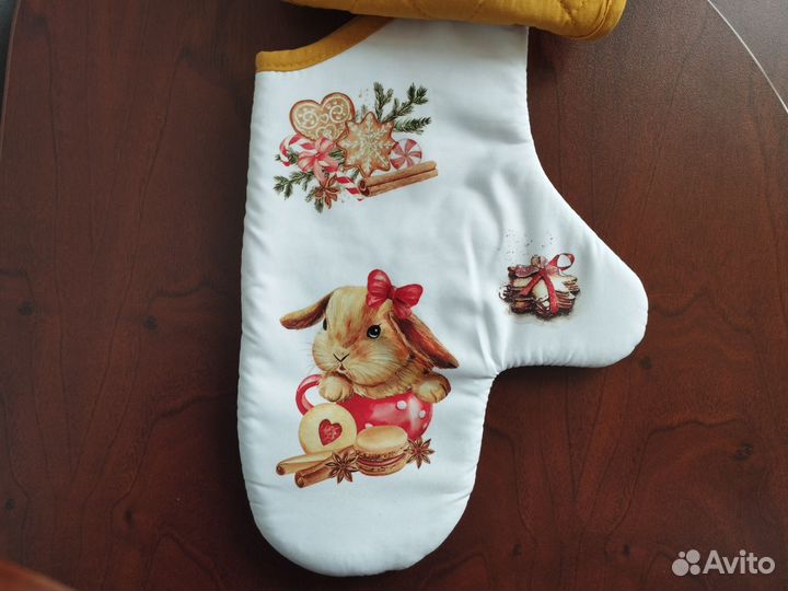 Набор для кухни, варежка, прихватка, Кролик