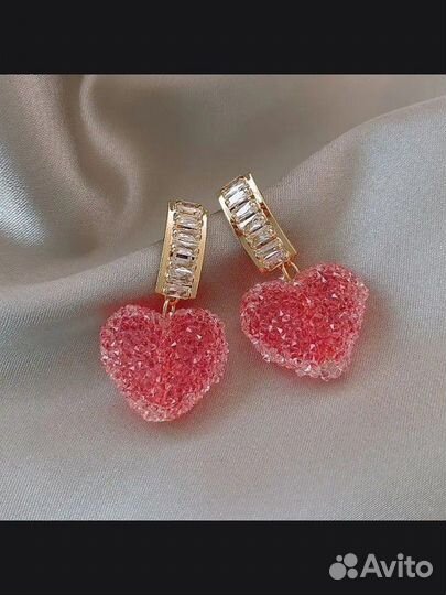 Сережки сердечки