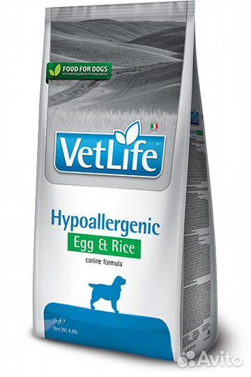 Корм Farmina Vet Life Hypoallergenic Яйцо Рис 12кг