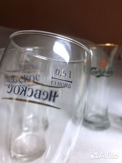 Пивные бокалы стаканы Carlsberg Невское Арсенал