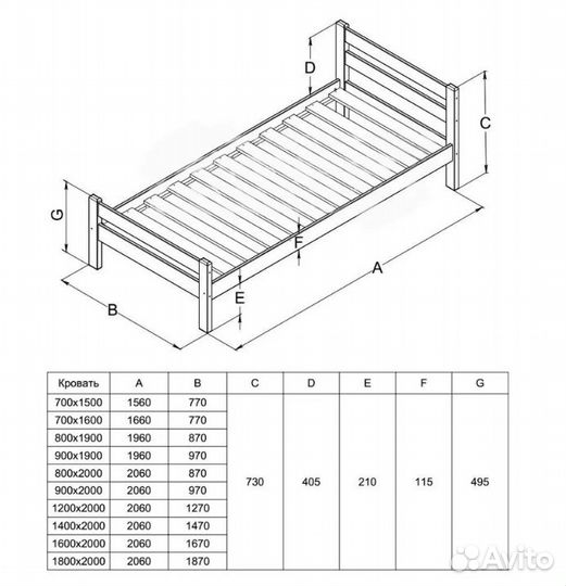 Кровать Классика 1600 х 2000 сосна, без покраски