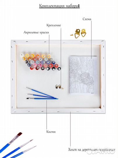 Картина по номерам на холсте 40х50 с подрамником