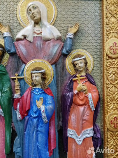 Резная икона Вера Надежда Любовь