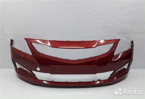 Бампер передний Hyundai Solaris (2014-17) -красный