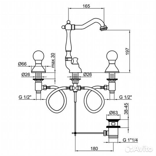 Смеситель для раковины Webert Karenina