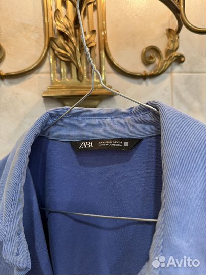 Zara рубашка оригинальная голубая