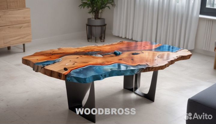 Стол из Эпоксидной смолы и дерева от изготовителя