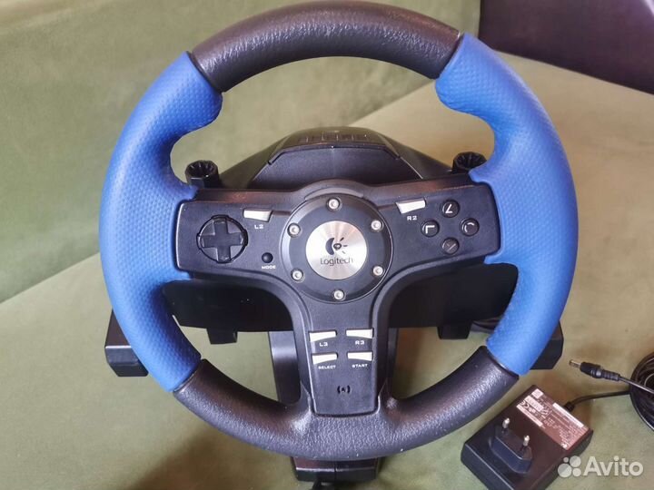Игровой руль с педалями logitech driving force ex
