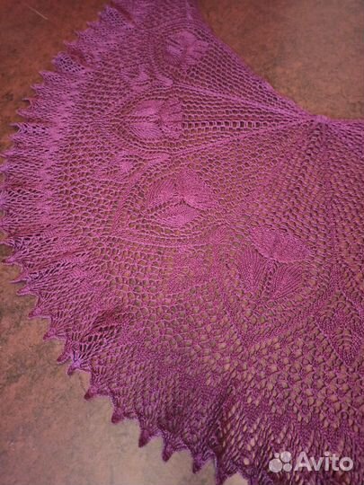 Шаль из мериноса с шёлком