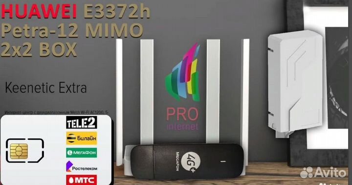 Роутер keenetic Extra E3372 Petra-12 mimo BOX