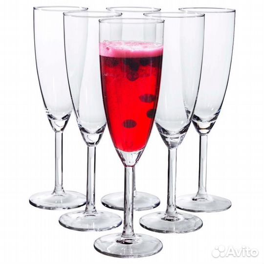 Набор бокалов для шампанского IKEA новый