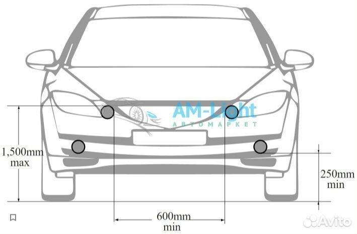 Светодиодные противотуманные фары 90мм, 2 режима