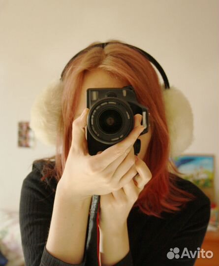 Пушистые белые наушники