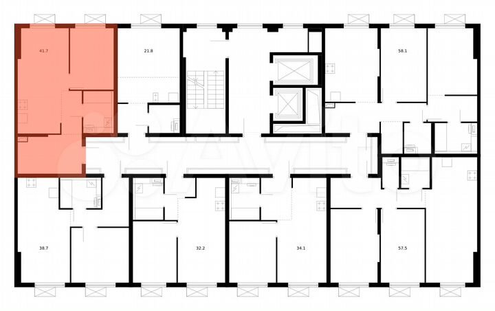 1-к. квартира, 41,7 м², 8/16 эт.