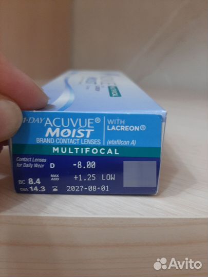 Линзы контактные acuvue moist 1 day мультифокал