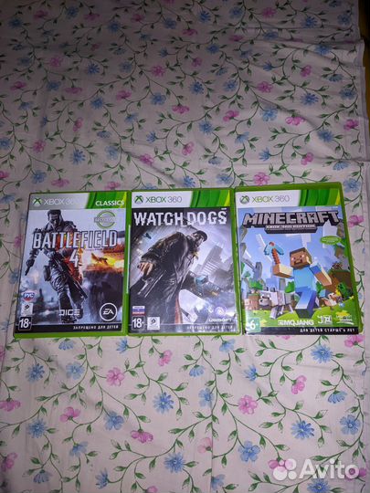 Игры на xbox 360 minecraft/battlefield4/watch dogs