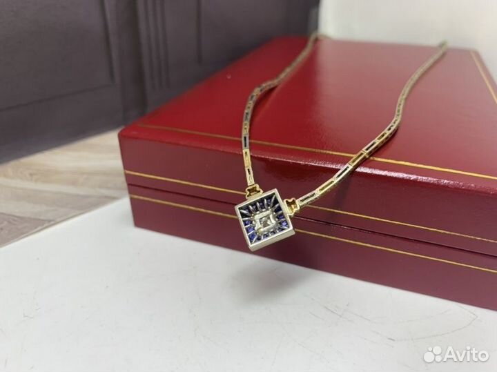 Золотое колье 585 пробы с бриллиантом LapisDiamond