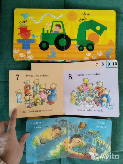 3 картонные книги на английском для малыша