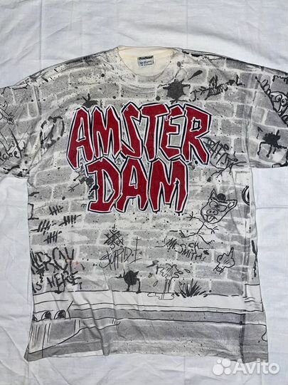 Винтажная футболка Amsterdam граффити