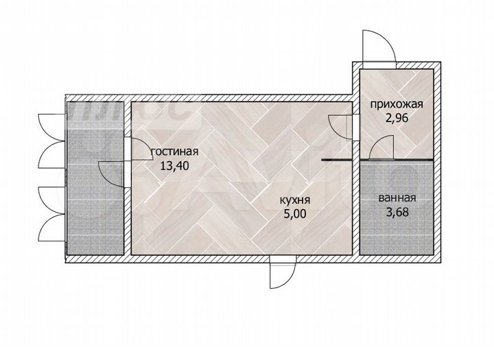 Квартира-студия, 26,7 м², 13/16 эт.