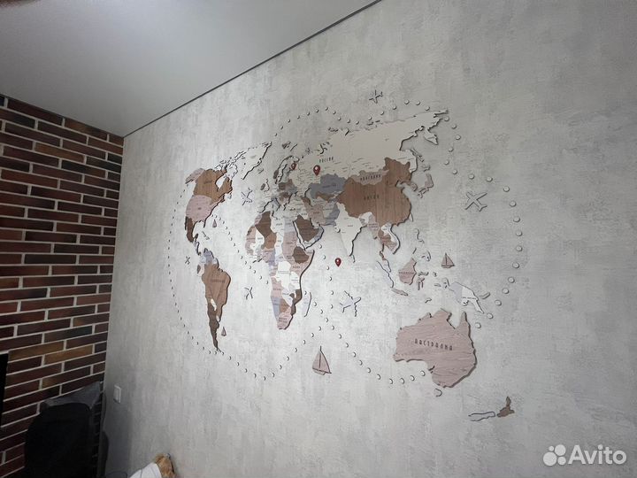 3D Карта мира Unico декор