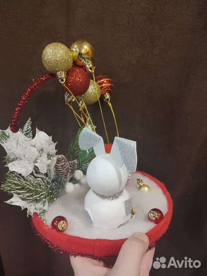 Новогодняя поделка в сад,в школу,зайка,символ года