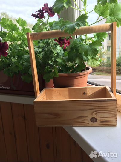 Кашпо деревянное декоративное