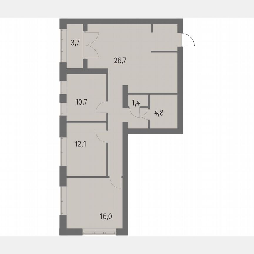 3-к. квартира, 87,2 м², 3/11 эт.