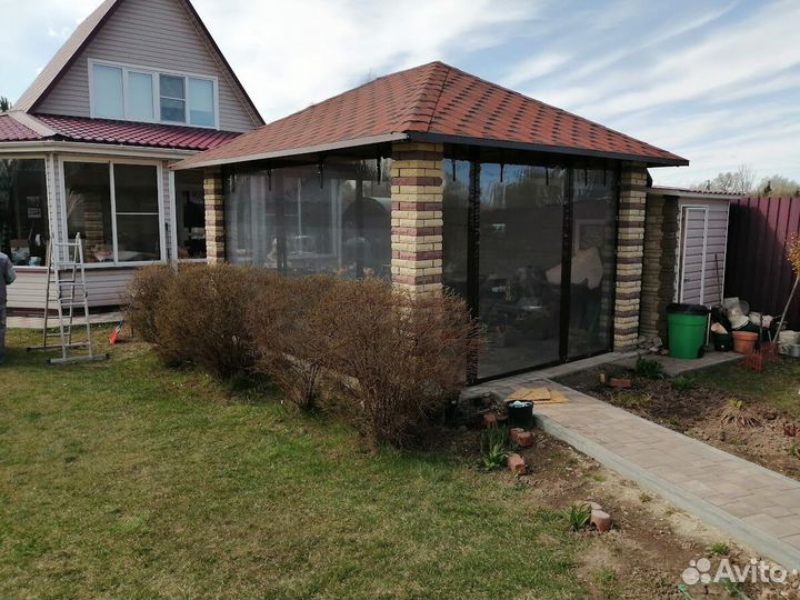 Мягкие окна для беседки в Новопетровское