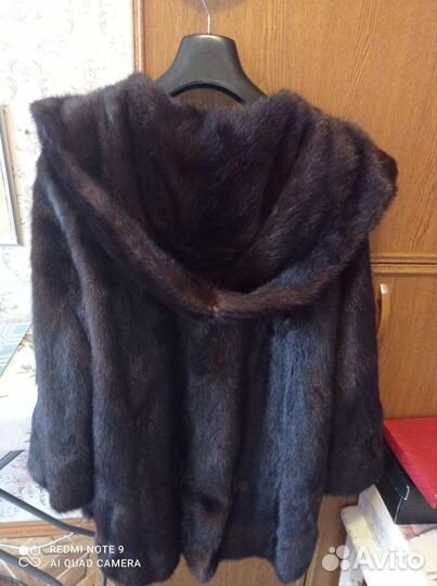 Шуба норковая с капюшоном 48 50