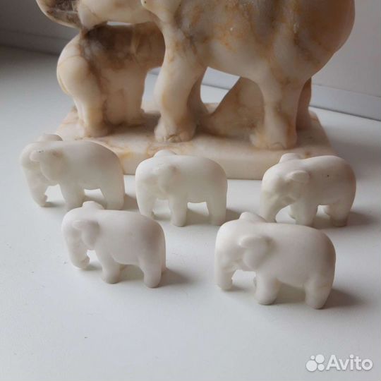 Набор мраморных слоников, времен СССР