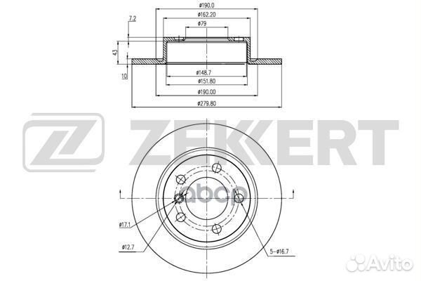 Диск торм. зад. Mini Countryman (R60 R61) 10