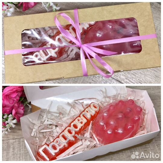 Крафт коробки с окошком 17х7х4