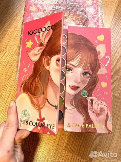 Палитра теней детская косметика 68цв