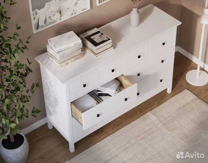 Комод хемнэс (hemnes) 8 ящиков белый