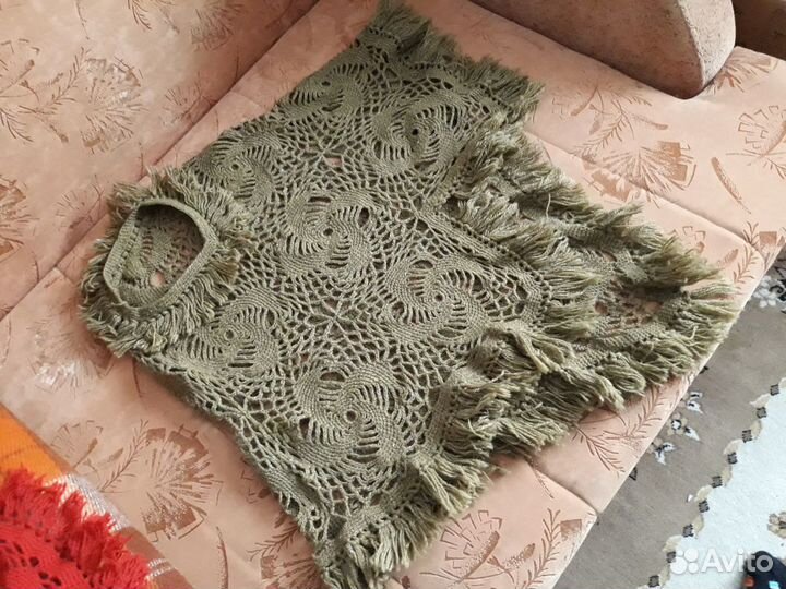 Платок шаль пончо ручная работа