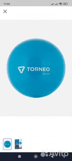 Мяч гимнастический Torneo 45см