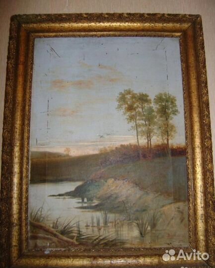 Старинная картина (холст, масло) 1900 г