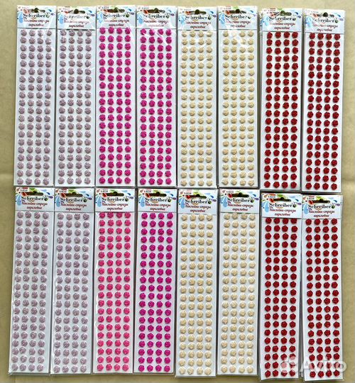 Стразы 4 упаковки наклейки бусины жемчуг