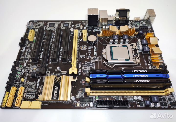 Комплект с игрового пк. Мать + процессор + память