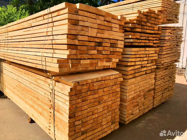 Доска обычная, лиственница, 40х100х6000мм, опт