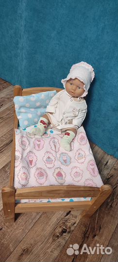 Кукольная кроватка IKEA с пупсом и постелькой