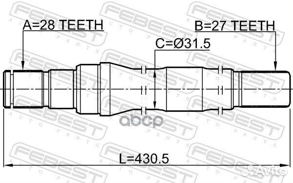 Полуось hyundai tucson -21 прав. 1212IX35D3AT6