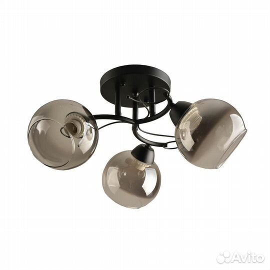 Люстра металл и стекло на кухню модерн