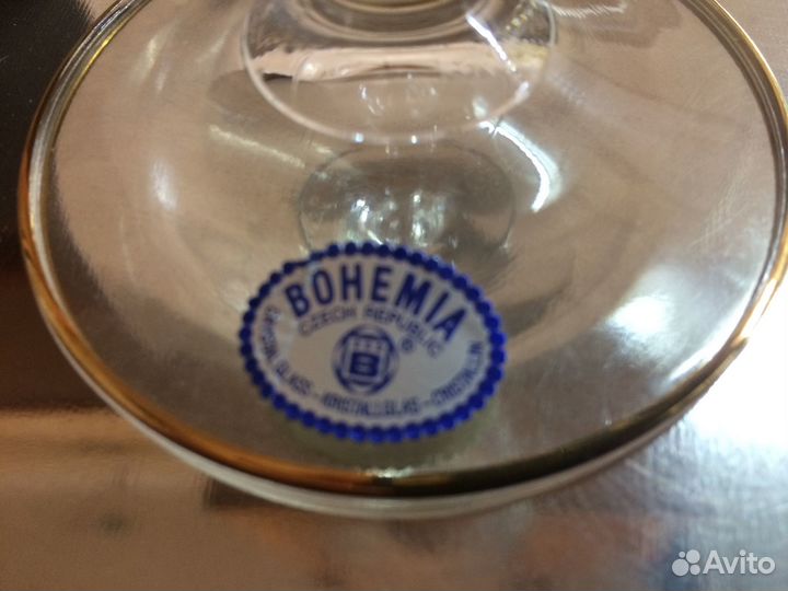 Бокалы богемия хрусталь с золочением и стекло